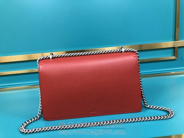Gucci古馳包包 G家新款女包 款號:400249 古奇大紅雙色全皮大號酒神包 Gucci鏈條單肩斜挎女包  gdj1330